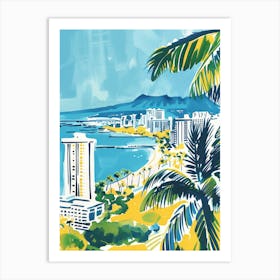 Travel Poster Happy Places Honolulu 1 Art Print