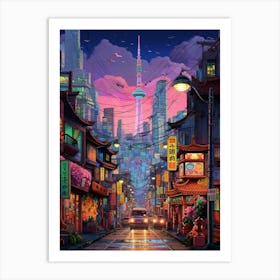 Seoul Pixel Art 1 Art Print