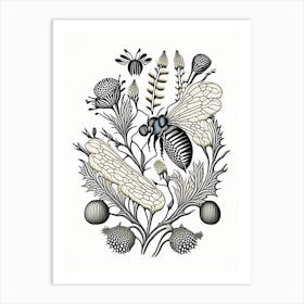 Larva Bees 6 William Morris Style Art Print