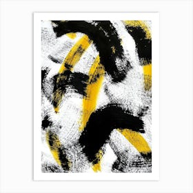 Dry Golden Black Abstract Art Print