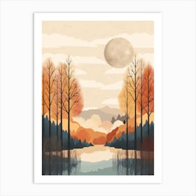 Autumn , Fall, Landscape, Inspired By National Park in the USA, Lake, Great Lakes, Boho, Beach, Minimalist Canvas Print, Travel Poster, Autumn Decor, Fall Decor 34 Art Print