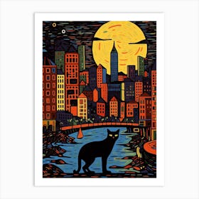 Philadelphia, United States Skyline With A Cat 3 Art Print