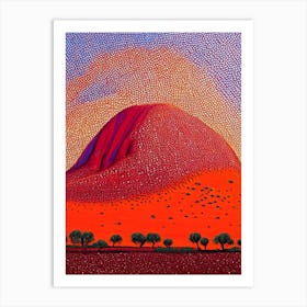 Uluru Pointillism Art Print