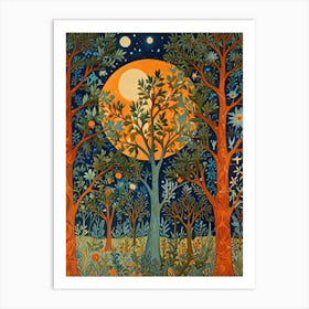 William Morris Moonlight In The Forest 58 Art Print