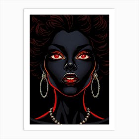 Black Woman With Red Eyes Art Print