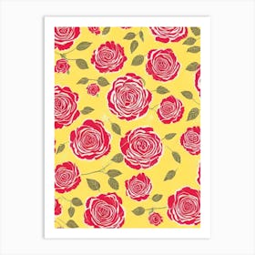 Rose Floral Print Retro Pattern 2 Flower Art Print