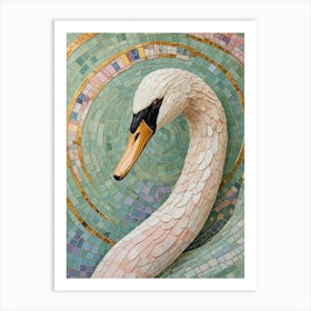 Close Up Swan Mosaic Art Print