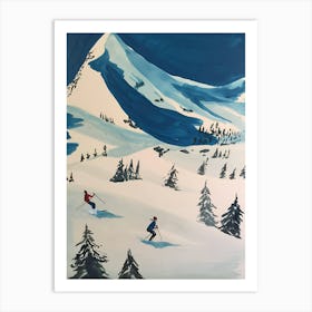 Skiers In The Snow Art Print