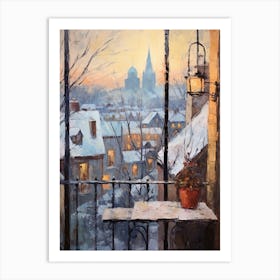 Winter Cityscape Quebec City Canada 3 Art Print