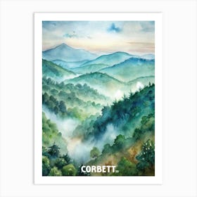 Corbett National Park Watercolor Painting Art Print