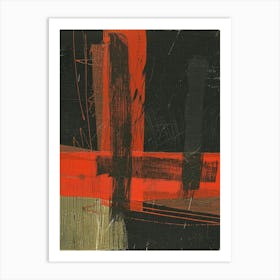 Abstract Red And Black Painting 1 Art Print