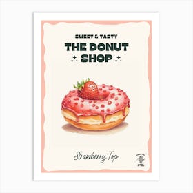 Strawberry Top Donut The Donut Shop 1 Art Print