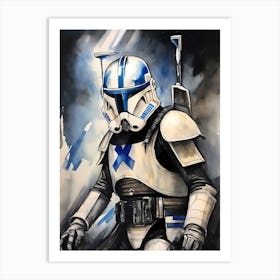Captain Rex Star Wars Painting (31) Art Print