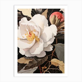 Flower Illustration Camellia 3 Art Print