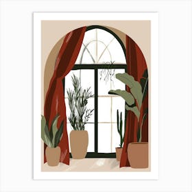 Window With Plants Art Print