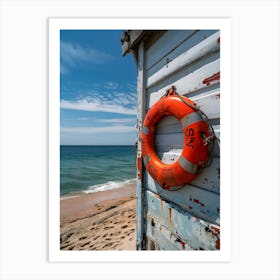 Life Preserver On The Beach Art Print