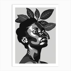 African Woman With Leaves On Her Head 2 Art Print