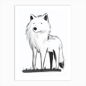 B&W Arctic Wolf Art Print