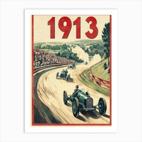 Aihrgdesign A Retro Travel Poster Of The 1913 Grand Prix Race F6ba1b2a Cfb0 4183 Abbe B83a8bde244b 2 Art Print