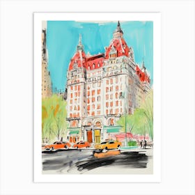 The Plaza Hotel   New York City, New York   Resort Storybook Illustration 1 Art Print