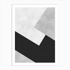 Black and gray geometry 3 Art Print