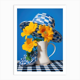 Hat And Flowers Art Print