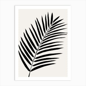 Palm Leaf Cream White And Black Art Print