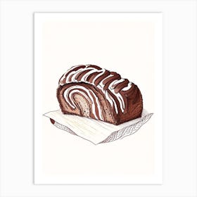Chocolate Babka Bakery Product Quentin Blake Illustration Art Print