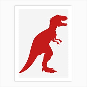 Red T Rex Silhouette 4 Art Print