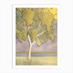 Birch Tree Leaves Nature Abstract Art Print