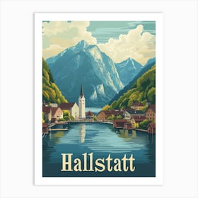 Aihrgdesign A Vintage Travel Poster Of Hallstatt Featuring Th B7f8379a 7f45 4127 8ede 782a04eaf8b5 1 Art Print