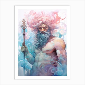  A Watercolor Of Poseidon 6 Art Print
