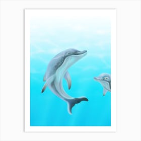 Dolphins In The Water Art Print