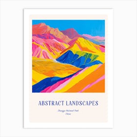 Colourful Abstract Zhangye National Park China 1 Poster Blue Art Print