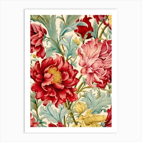 Peony Flower Pattern 2 Art Print