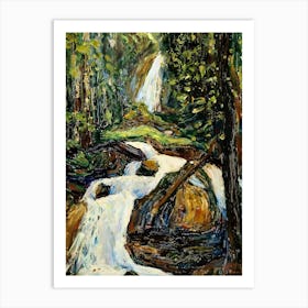 Waterfall In The Forest Art Print