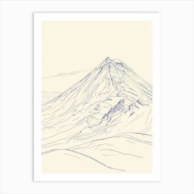 Pico De Orizaba Mexico Color Line Drawing (5) Art Print