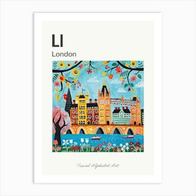 Kids Travel Alphabet  London 4 Art Print