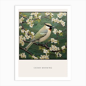 Ohara Koson Inspired Bird Painting Cedar Waxwing 1 Poster Art Print