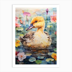 Mixed Media Ducks In The Pond 4 Art Print