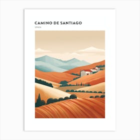 Camino De Santiago Spain 3 Hiking Trail Landscape Poster Art Print