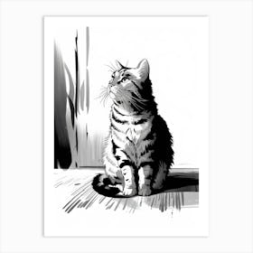 Cat Sitting 3 Art Print