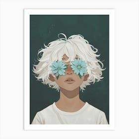 White Haired Girl With Sunglasses Art Print