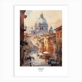 Italy, Rome 2 Watercolor Travel Poster Art Print