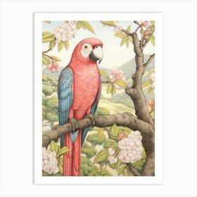 Storybook Animal Watercolour Macaw Art Print