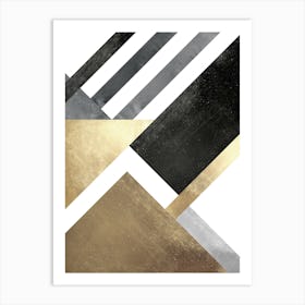 Gray and gold textures 3 Art Print