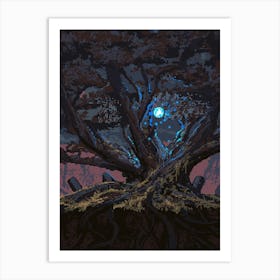 Brown Tall Tree Painting Trees Magic Poster