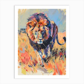 Masai Lion Mating Rituals Fauvist Painting 2 Art Print