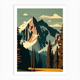 Grand Teton National Park United States Of America Retro Art Print