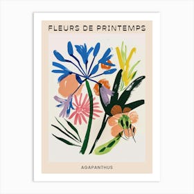 Spring Floral French Poster  Agapanthus 4 Art Print